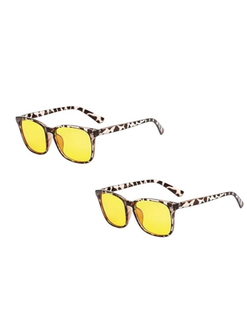 Two Pairs of Night Vision Driving Sunglasses with Anti-Glare Polarized Yellow
